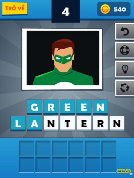 Dùng những chữ cái để sắp xếp thành tên siêu anh hùng