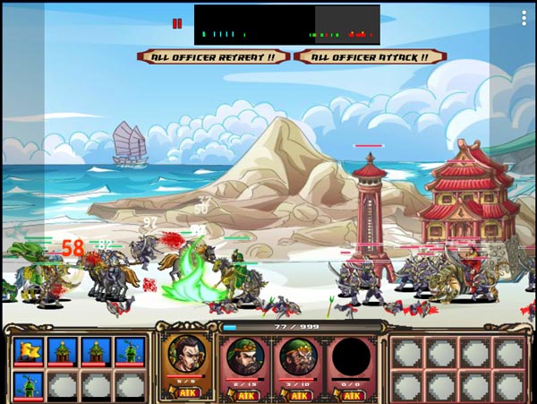 Xây dựng công trình, tháp canh, điều binh để đánh chiếm đối thủ