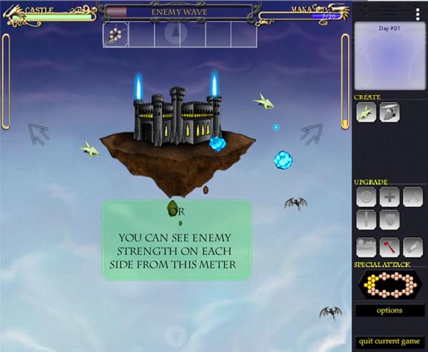 Dựa vào lượng Mana mà người chơi quyết định mua thêm quân hoặc nâng cấp