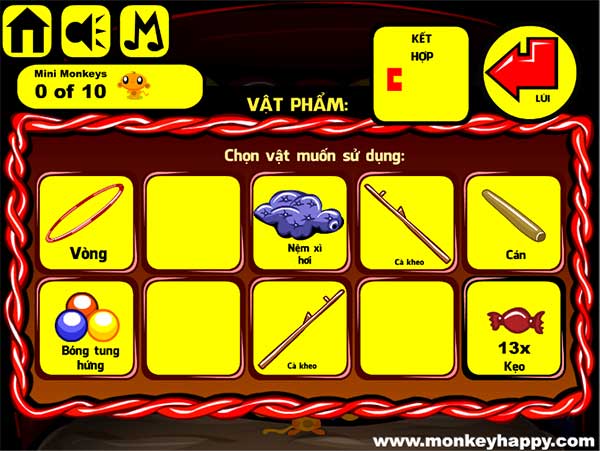 Các vật đã thu thập được