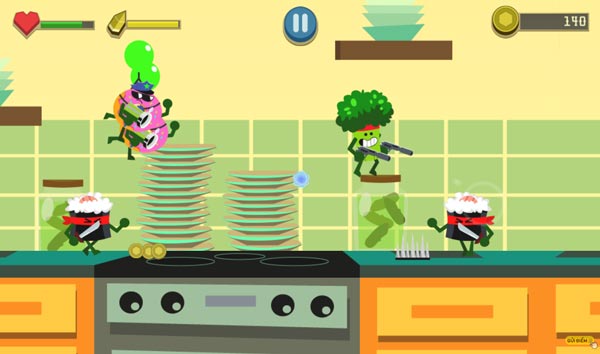 Thu thập tiền xu, tiêu diệt quân địch