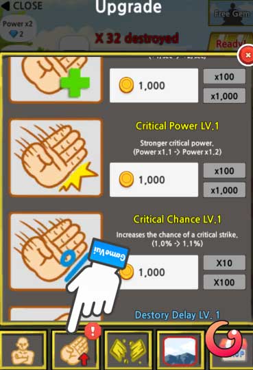 Nâng cấp sức mạnh nhân vật