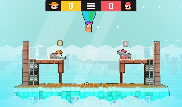 Nhặt rau củ quả và dùng pháo Cannon bắn về phía đối thủ