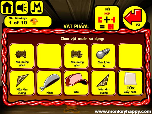 Các vật đã thu được