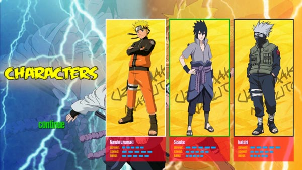 Lựa chọn 1 nhân vật giữa Naruto, Uchiha Sasuke hoặc Kakachi