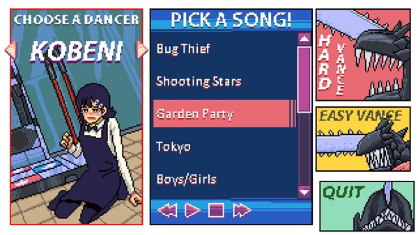 Lựa chọn nhân vật, bài hát và chế độ Dễ hoặc Khó