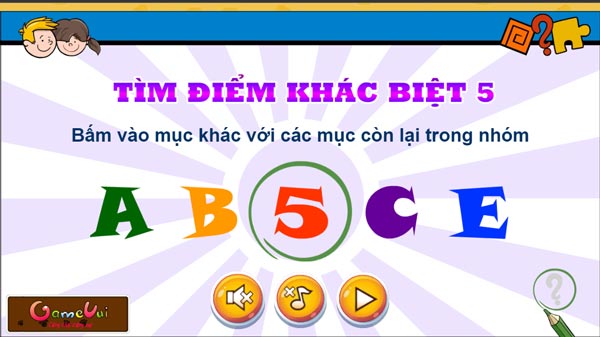 Chơi game Tìm điểm khác biệt 5 - GameVui