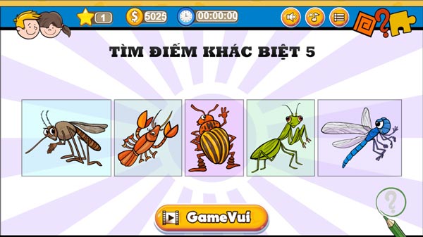 Tìm ra điểm khác nhau trong 5 bức ảnh