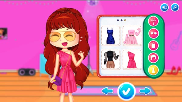 Phối hợp kiểu tóc, váy, túi xách...