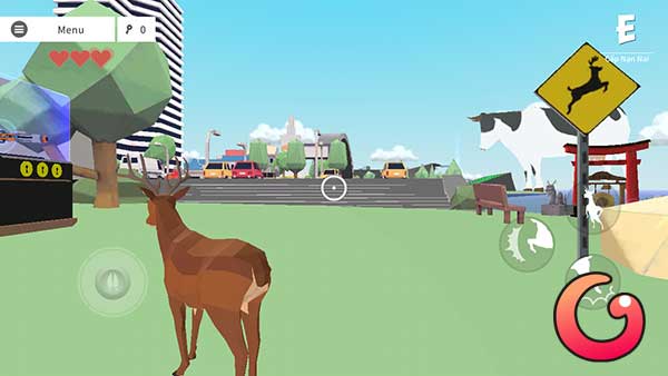 Các nút ảo điều khiển chú nai