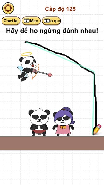 Vẽ đường thẳng hoặc đường nối liền để bắn mũi tên tình yêu