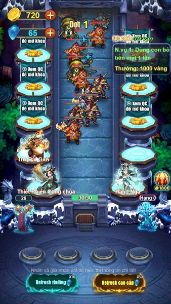 Đặt tướng vào các vị trí trên bản đồ