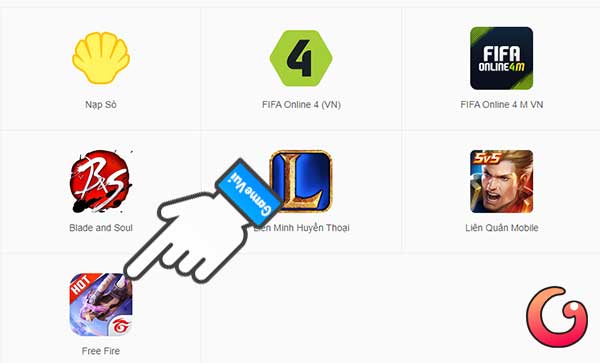 Chọn game Free Fire