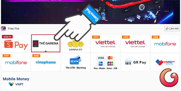 Nạp thẻ Garena