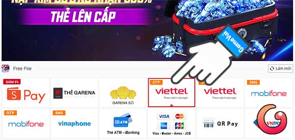 Nạp thẻ Free Fire bằng OTP