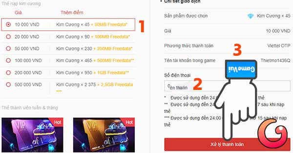 Điền số điện thoại