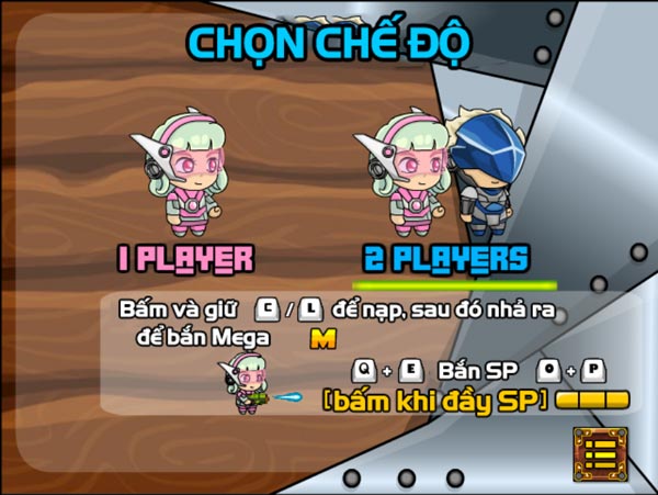 Chế độ chơi 1 hoặc 2 người