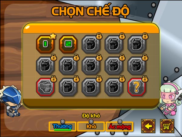 Rất nhiều cấp độ để thử thách người chơi