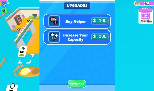 Nâng cấp cho nhân vật hoặc thuê thêm nhân viên hỗ trợ