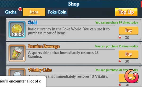 Mua vật phẩm hỗ trợ trong Shop