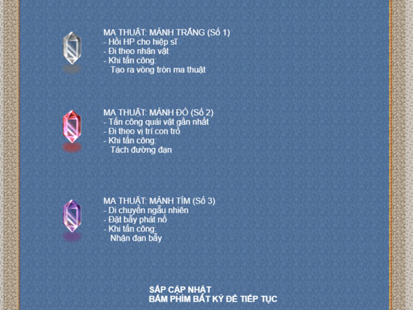 Thông tin các mảnh vỡ ma thuật đồng hành