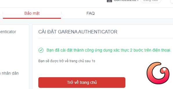Cài đặt thành công