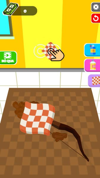 Dùng khăn sạch để lau đồ vật