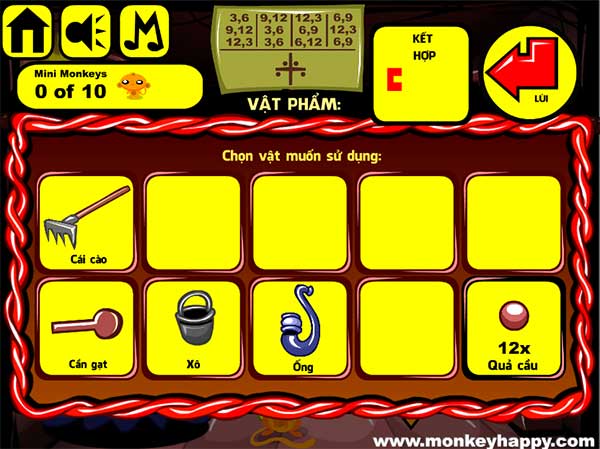 Các vật phẩm đã thu thập được