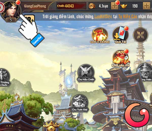 Chạm vào ảnh đại diện