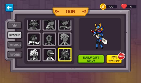 Các mẫu Skin nhân vật, trang phục, vũ khí trong Shop cửa hàng