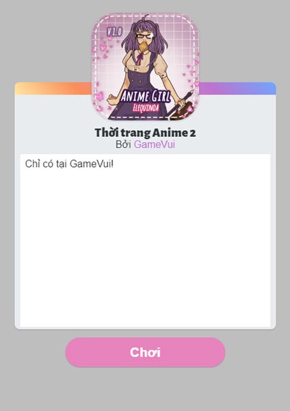 Chơi game Thời trang Anime 2 - GameVui