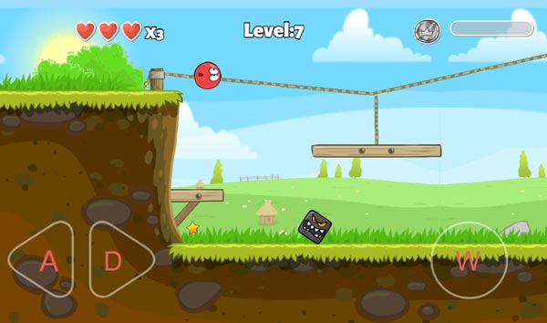 Điều khiển quả bóng đỏ thật khéo léo, cẩn thận