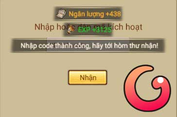 Nhập code thành công