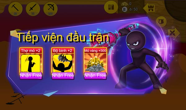 Nhận tiếp viện đầu trận