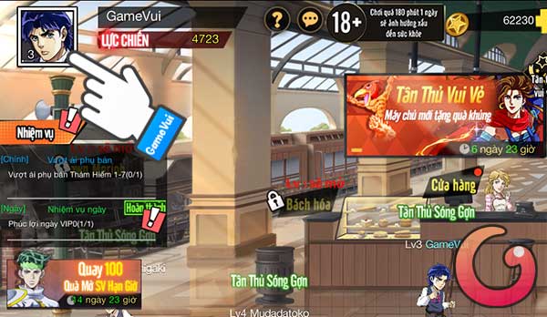 Chạm vào biểu tượng ảnh đại diện