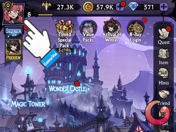 Chạm vào biểu tượng ảnh đại diện