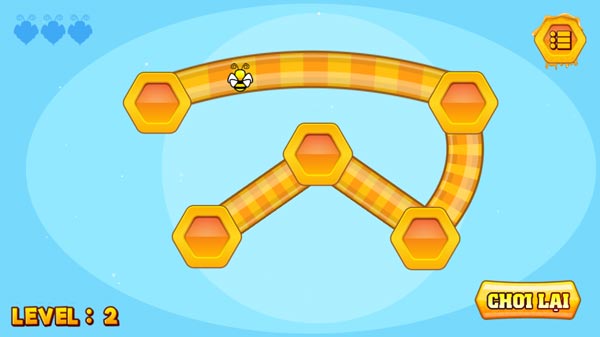 Lần lượt đưa chú ong qua các đường ống