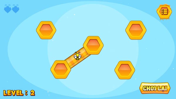 Không được để chú ong vượt ra ngoài ống và di chuyển đến các ô cố định