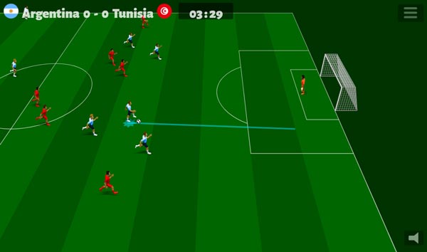 Bấm chuột để điều khiển và chọn hướng sút bóng