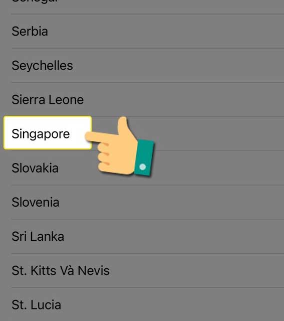Chọn Singapore