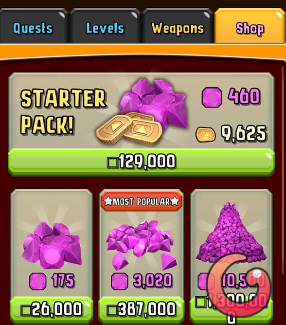 Nạp tiền mua kim cương