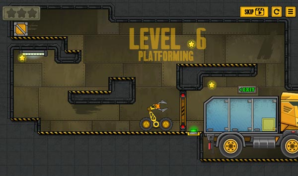 Điều khiển Robot xe nâng thu thập đủ 3 ngôi sao cũng như kiện hàng