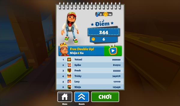 Cố gắng đạt số điểm cao kỷ lục trong Subway Surfers