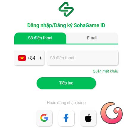 Đăng nhập tài khoản SohaGame