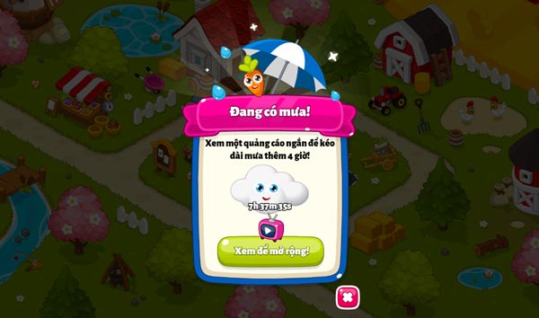 Sử dụng tính năng tưới nước, tạo mưa để giúp cây trồng nhanh lớn