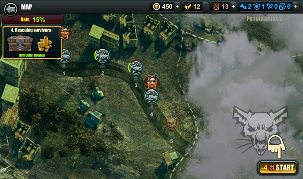 Mỗi cấp độ là 1 nhiệm vụ khác nhau như sống sót, sinh tồn, giải cứu người...