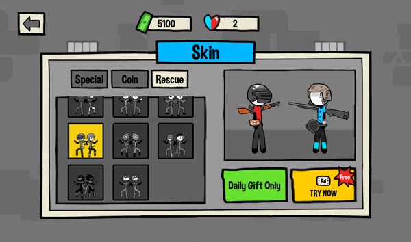 Skin nhân vật đa dạng