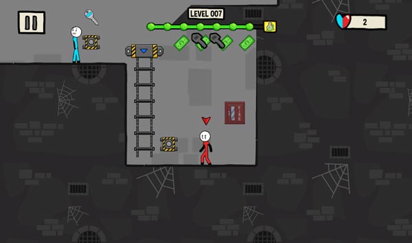 Và Stickman đỏ sẽ phải tìm chìa khóa màu đỏ