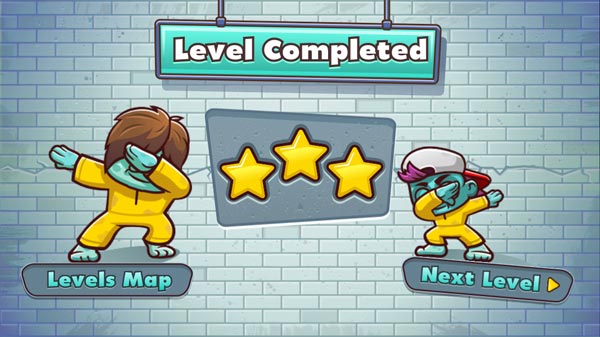 Hoàn thành cấp độ khi thu thập đủ 3 ngôi sao