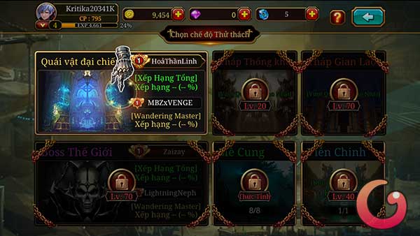 Các chế độ chơi